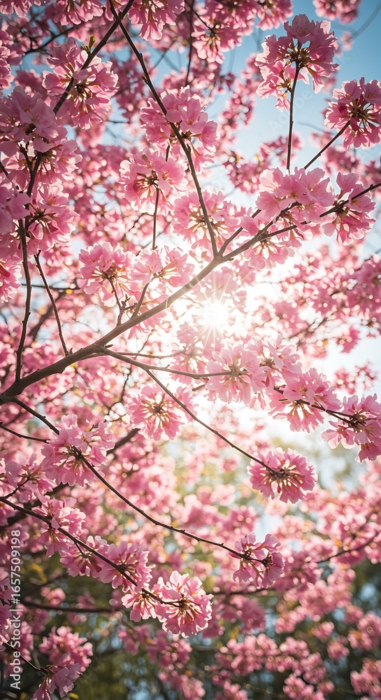 Fototapeta premium Sunlit Blossom Embrace