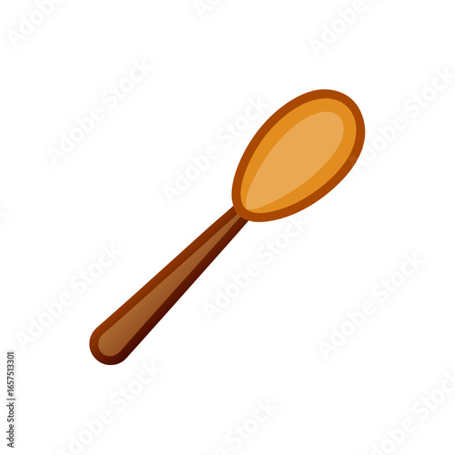 Simple wooden spoon with a brown handle and orange bowl