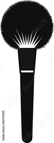 White, plastic hair and makeup brushes are isolated objects of beauty, fashion, and hygiene