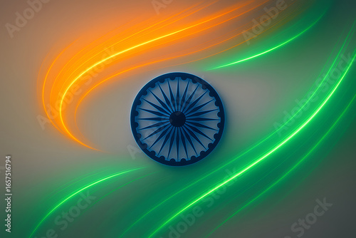 indian flag abstract desktop background, Indian independence theme,  2026 Republic Day desktop, indian Minimalist flag pattern
