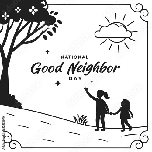 NATIONAL GOOD NEIGHBOR DAY vector illustration