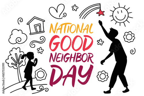 NATIONAL GOOD NEIGHBOR DAY vector illustration