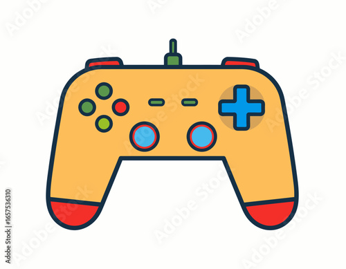Colorful Cartoon Video Game Controller Design.