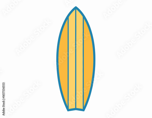 Simple Yellow Surfboard Illustration.