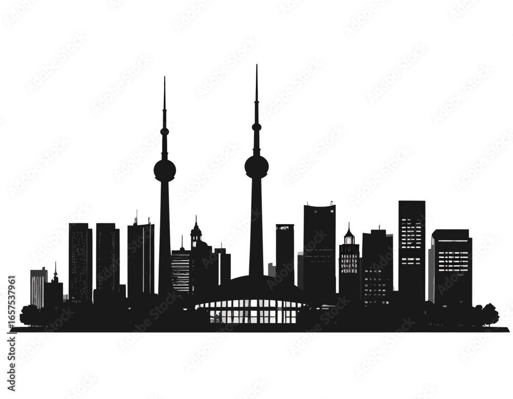 Obraz premium Shanghai Skyline Silhouette, Iconic Towers and Cityscape.