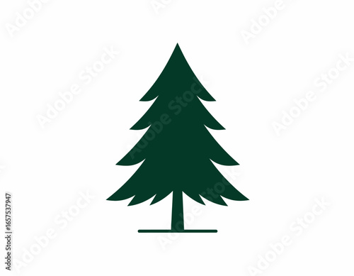 Simple Silhouette of a Coniferous Tree.