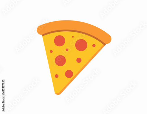 Cartoon Pizza Slice with Toppings.