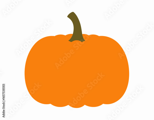 Simple Orange Pumpkin Illustration.