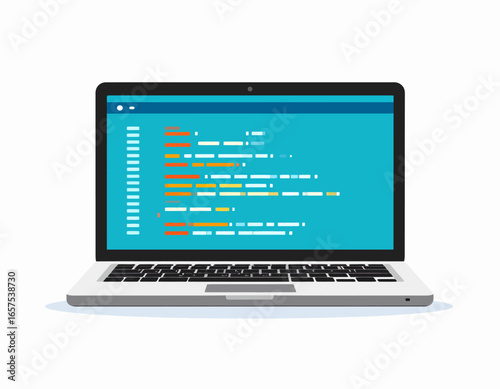 Modern Laptop Displaying Programming Code.