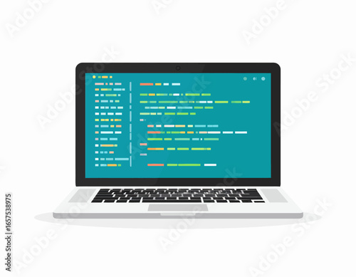 Open Laptop Displaying Programming Code.