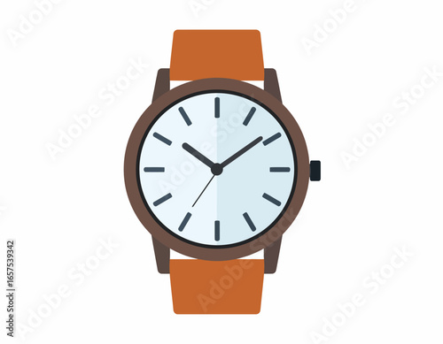 Flat Design Illustration of a Modern Wristwatch.