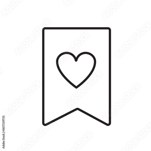 A vector icon of a bookmark for wishlist items, created in line style with editable stroke