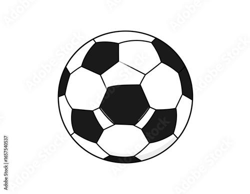 Black and White Soccer Ball Illustration.