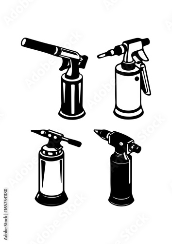 Set of Blowtorches Silhouettes