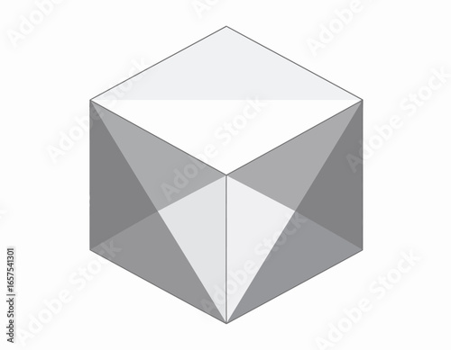 Geometric Cube with Triangular Facets.