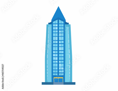 Modern Blue Skyscraper Architectural Design.