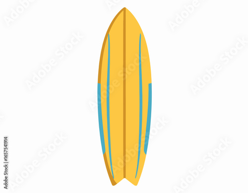 Colorful Yellow and Teal Surfboard Design.