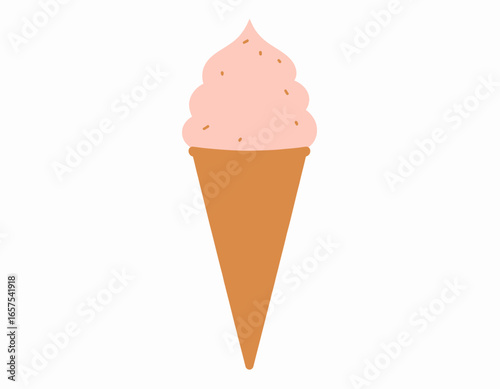 Pink Swirl Ice Cream Cone Dessert.