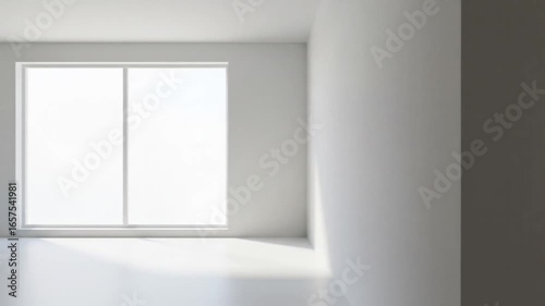 Wallpaper Mural Bright and minimalistic interior space featuring a large window with soft natural light illuminating the room Torontodigital.ca