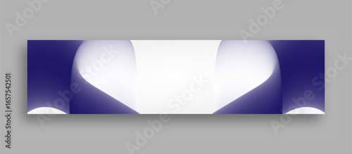 Abstract blue dynamic horizontal linkedin banner template