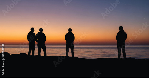 silhouette of a couple on the beach