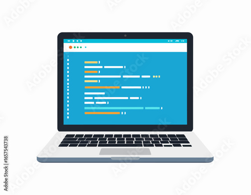 Modern Laptop Displaying Coding Language Interface.