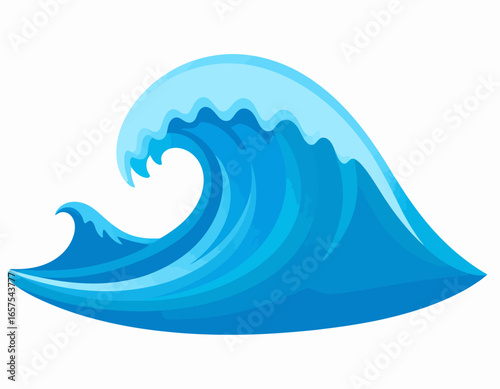 Stylized Illustration of a Large Ocean Wave.
