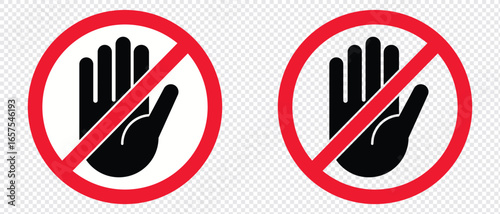 do not enter sign, hand stop sign, no entry symbol, prohibition sign, no entry restriction sign. Not Allowed stop sign, Prohibition sign or stop sign illustration transparent background 