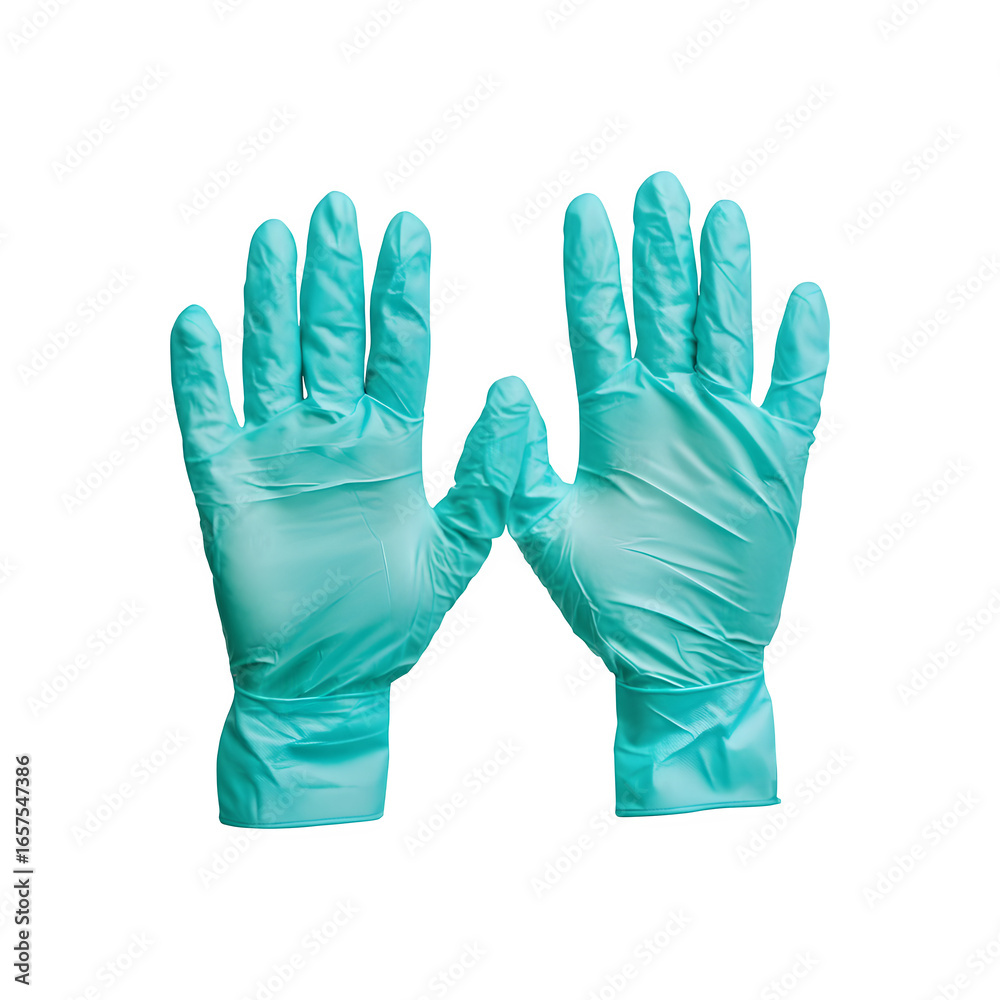 Fototapeta premium A pair of disposable surgical gloves used for medical and healthcare purposes