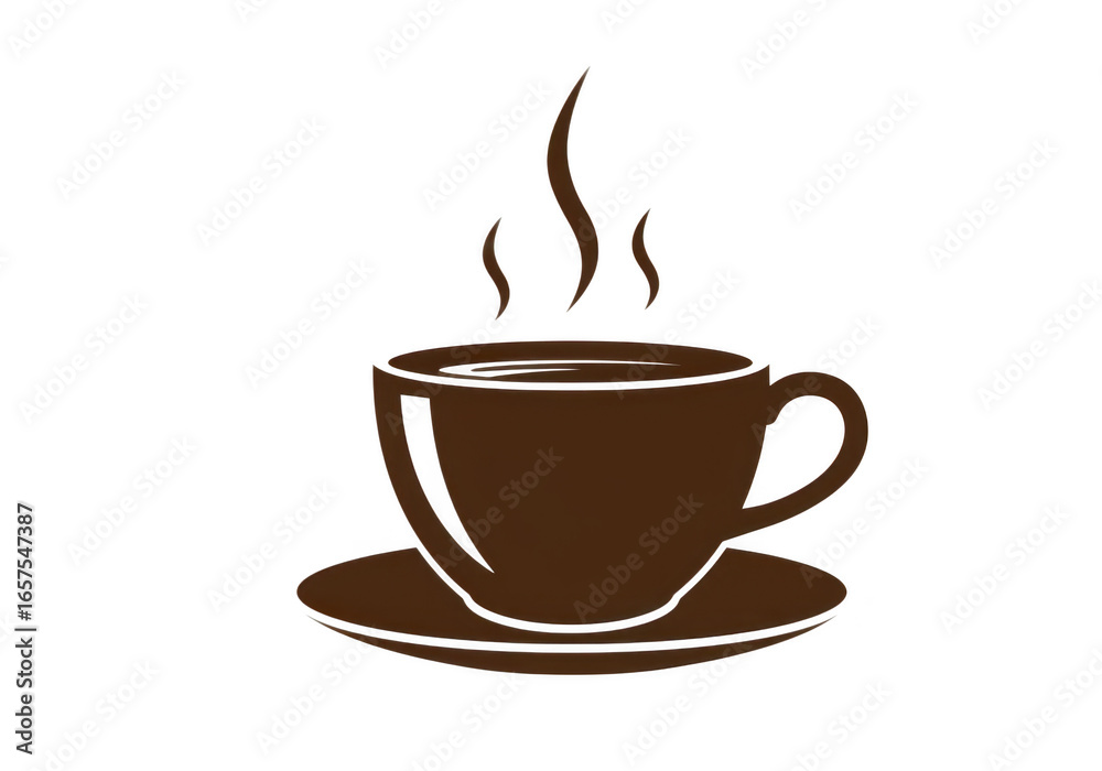 Fototapeta premium Hot coffee cup isolated on transparent background