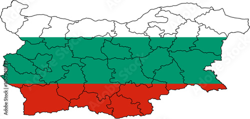 Bulgaria Map with National Flag – EPS Vector Illustration