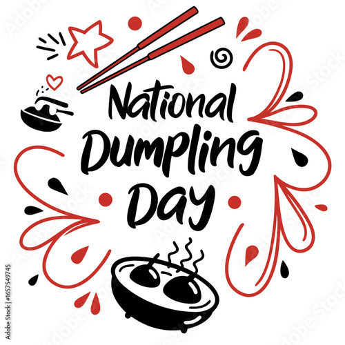 NATIONAL DUMPLING DAY vector illustration