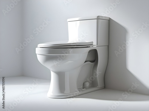 modern white ceramic toilet seat with water-saving flush tank