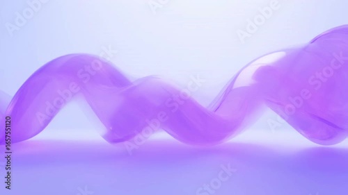 Vibrant purple ribbon flows dynamically through studio space
