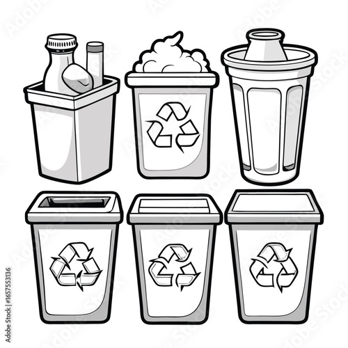 Pixel Art Recycling Bins: Waste Management Icons for Eco-Friendly Projects