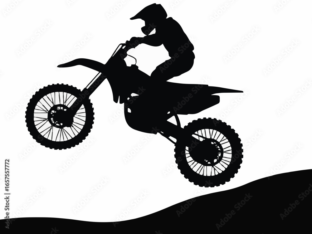 Fototapeta premium Motocross Rider Silhouette