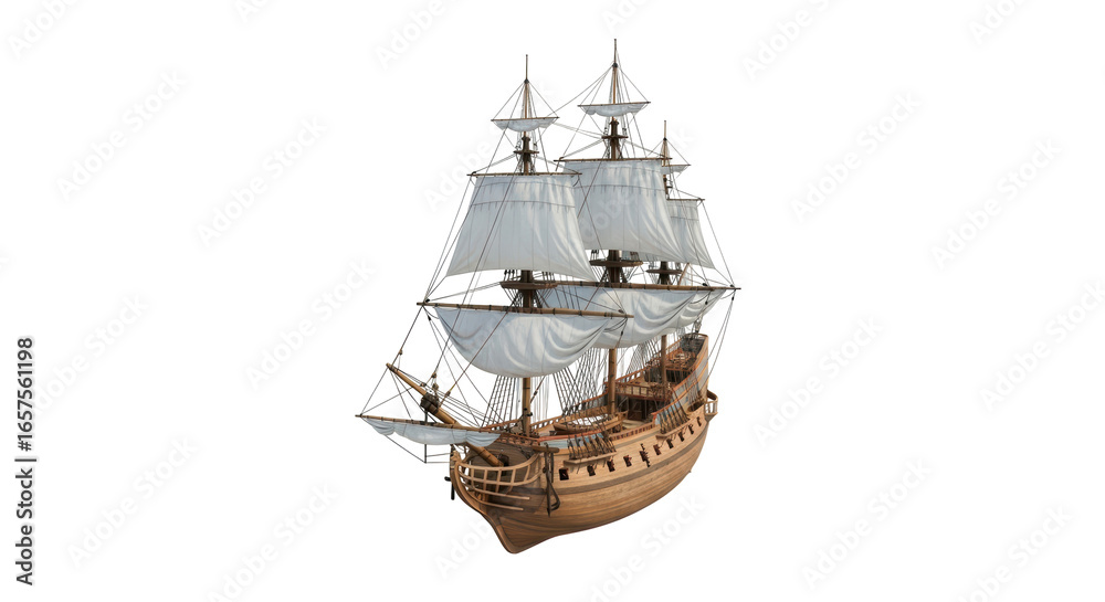 Naklejka premium Isolated Pirate Ship