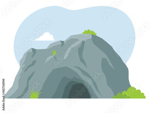 Cave in stone mountain, entrance to cave