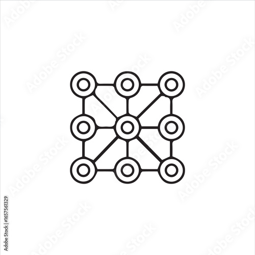 node and connection icons in outline design. Ideal for presentations, technology posters, digital apps, AI, data science, and internet of things (IoT) concepts. Modern look, versatile, and easy to int