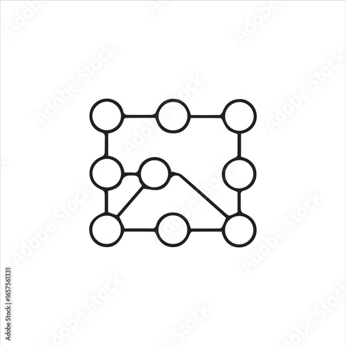 node and connection icons in outline design. Ideal for presentations, technology posters, digital apps, AI, data science, and internet of things (IoT) concepts. Modern look, versatile, and easy to int