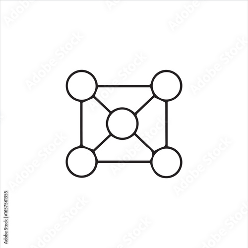 node and connection icons in outline design. Ideal for presentations, technology posters, digital apps, AI, data science, and internet of things (IoT) concepts. Modern look, versatile, and easy to int