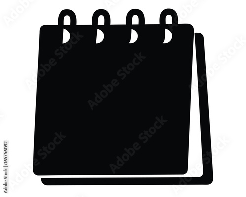 Black desk calendar icon showing appointment scheduling or personal organization utility