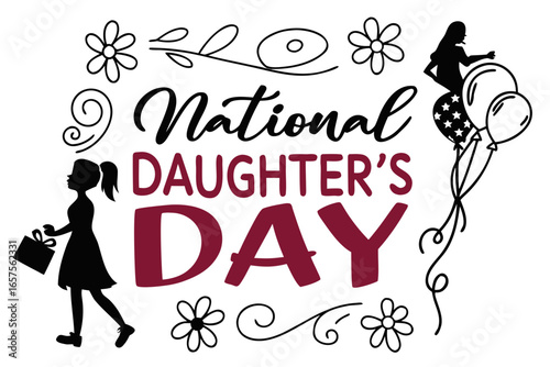 NATIONAL DAUGHTER'S DAY vector illustration
