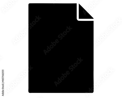 Solid black document icon with a folded upper right corner illustration