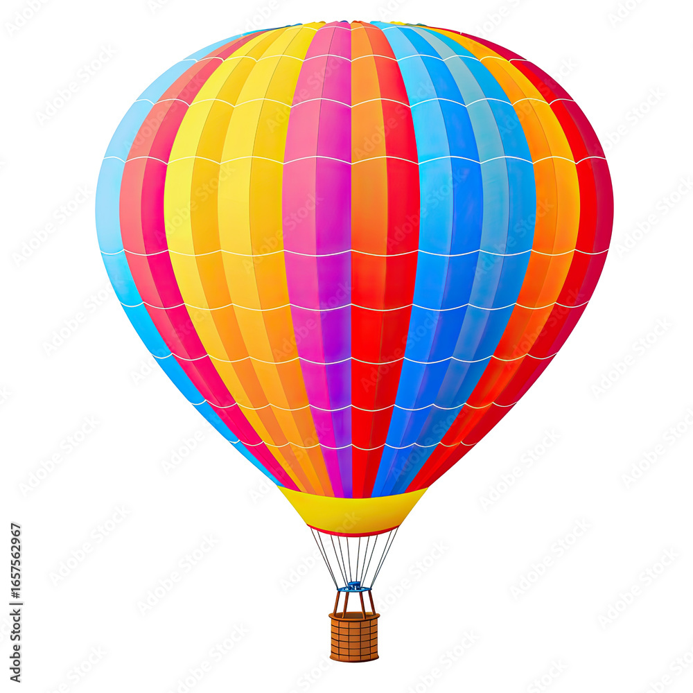 Fototapeta premium and keyword list based on the image, following your specifications.. Colorful Hot Air Balloon Flying Against a Dark Sky