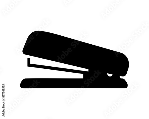 Silhouette of a black stapler used for paperwork or office tasks