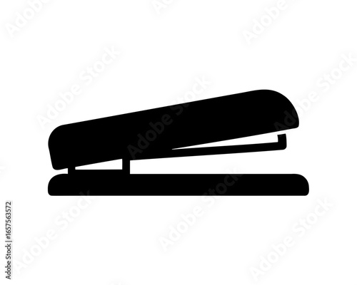 Black silhouette of a stapler, representing office supplies on a white background