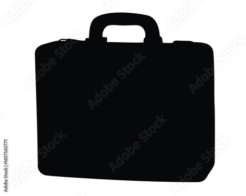 Dark silhouette vector of a professional briefcase for work travel and office life