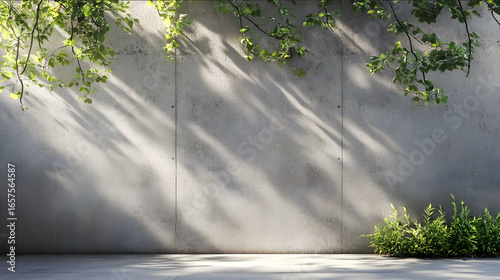 Una pared larga de concreto limpia fotografia realista