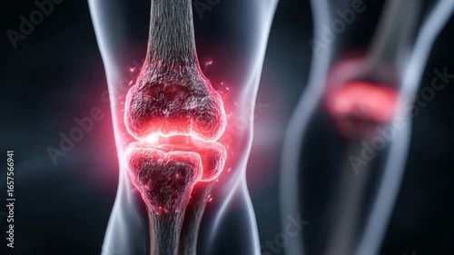 Arthritis Pain in Human Knee Joint Illustration
